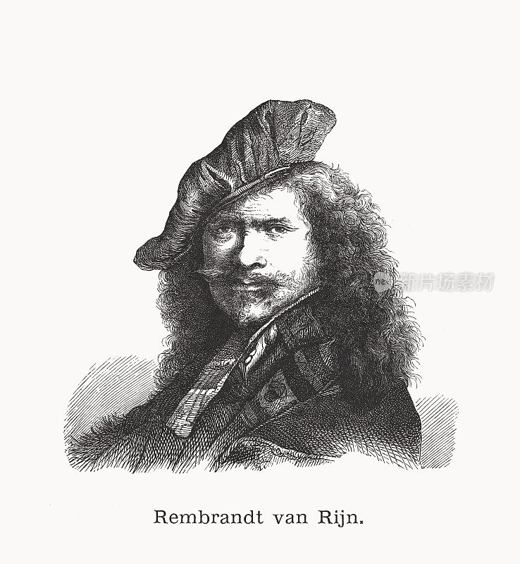 伦勃朗Harmensz。van Rijn(荷兰画家，16?7-1669)，木刻，1878年出版